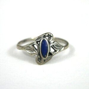 Canyon Silver Company Vintage Sterling Silver Ring Lapis Lazuli Stone Marquise